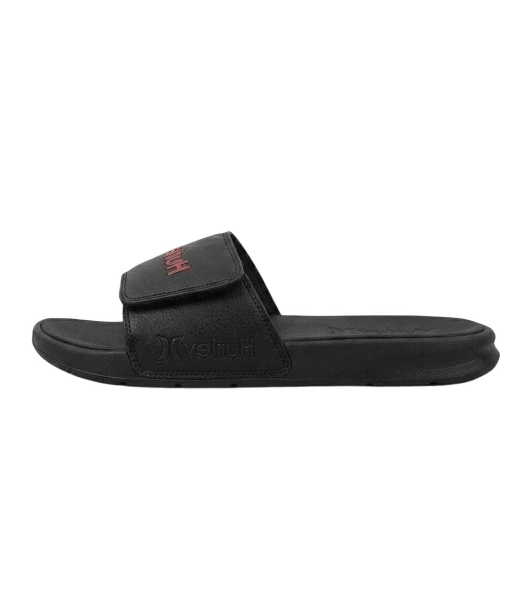 Mens Vel Sliders Black Red Hurley-2