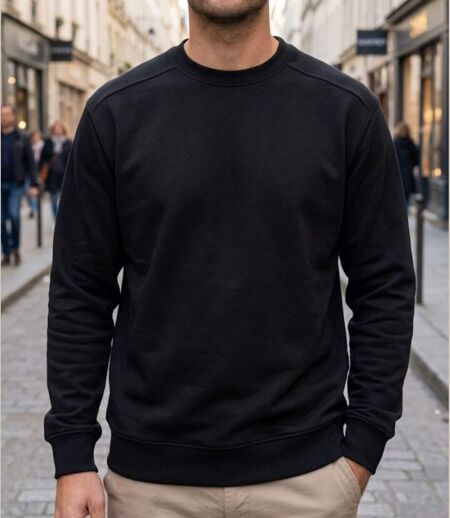 CHALLENGER E213 — Sweat col rond noir : l'incontournable confort et résistance