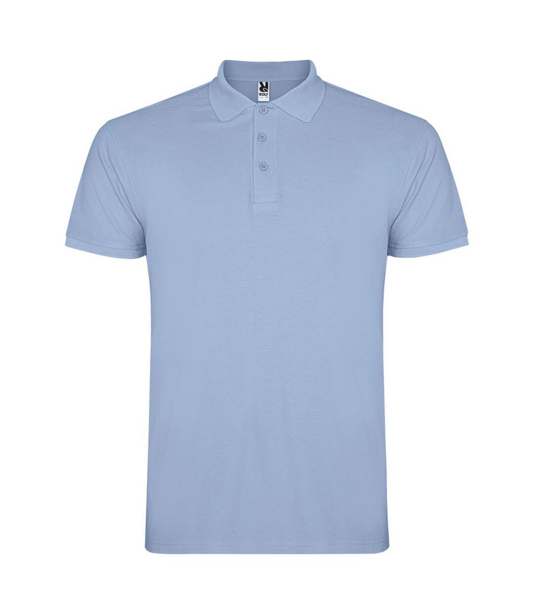 Mens star short-sleeved polo shirt sky blue Roly