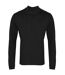 Premier Mens Long Sleeve Coolchecker Pique Polo Shirt (Black)