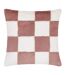 Cozee faux fur checked cushion cover 50cm x 50cm pink Heya Home