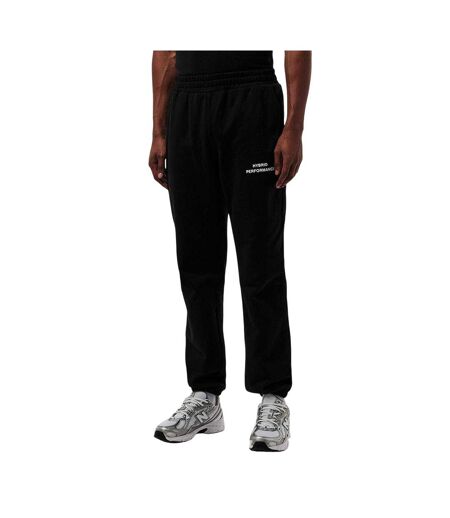 Mens Fleece Tracksuit Bottoms Black Hybrid Performance