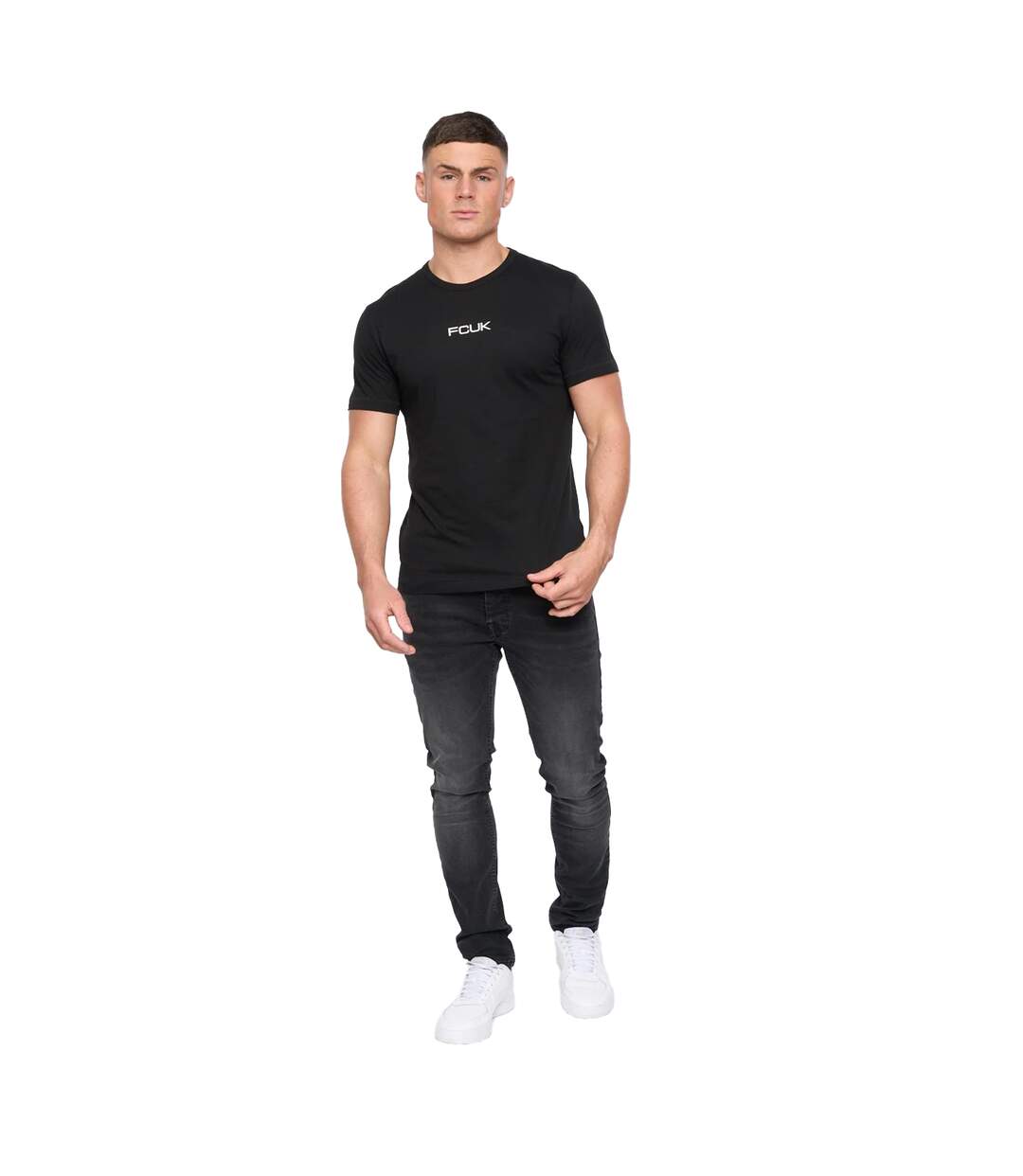 Mens fcuk chest build t-shirt black French Connection-3