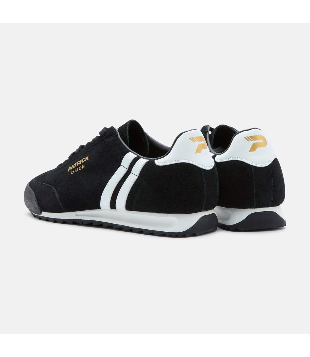 Mens Dijon Suede Running Trainers Black White Patrick-3