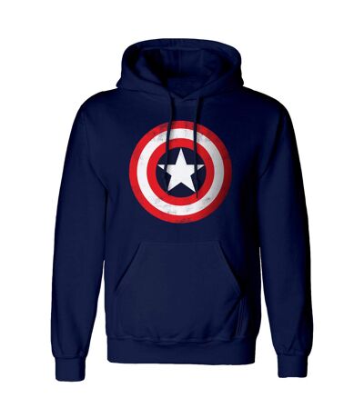 Captain America Unisex Adult Shield Pullover Hoodie, Hoodie (Navy/Red/White)