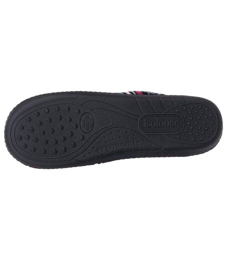 Isotoner Chaussons Mules femme microvelours semelle ergonomique, mousse à mémoire forme