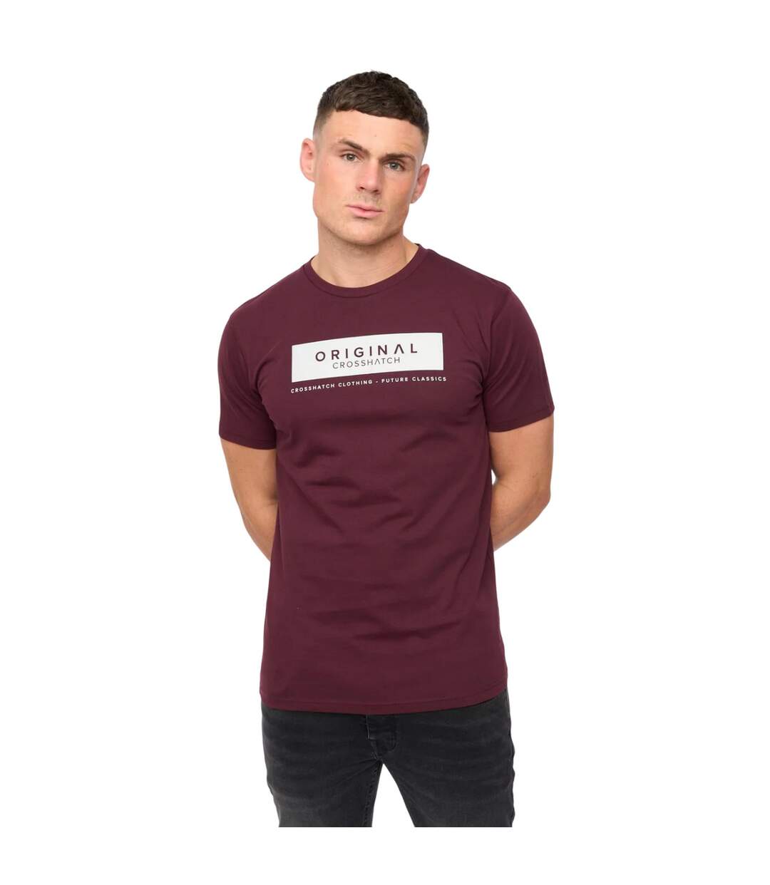 Mens Jamstate T-shirt Rum Raisin Crosshatch-1