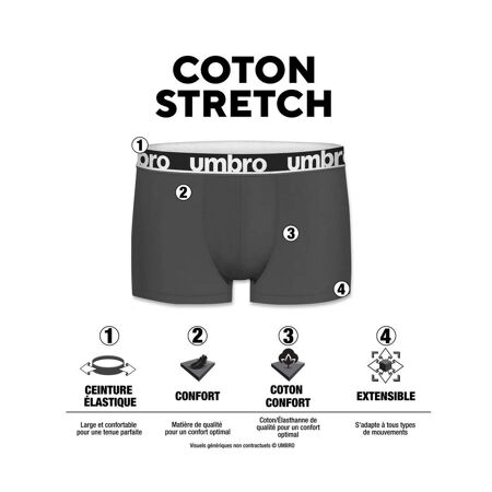 Lot de 6 boxers homme en coton Force Umbro