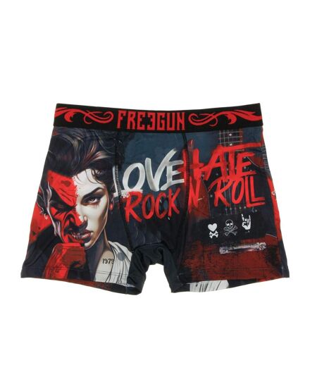 Boxer marine/rouge homme freegun love hate rock - l