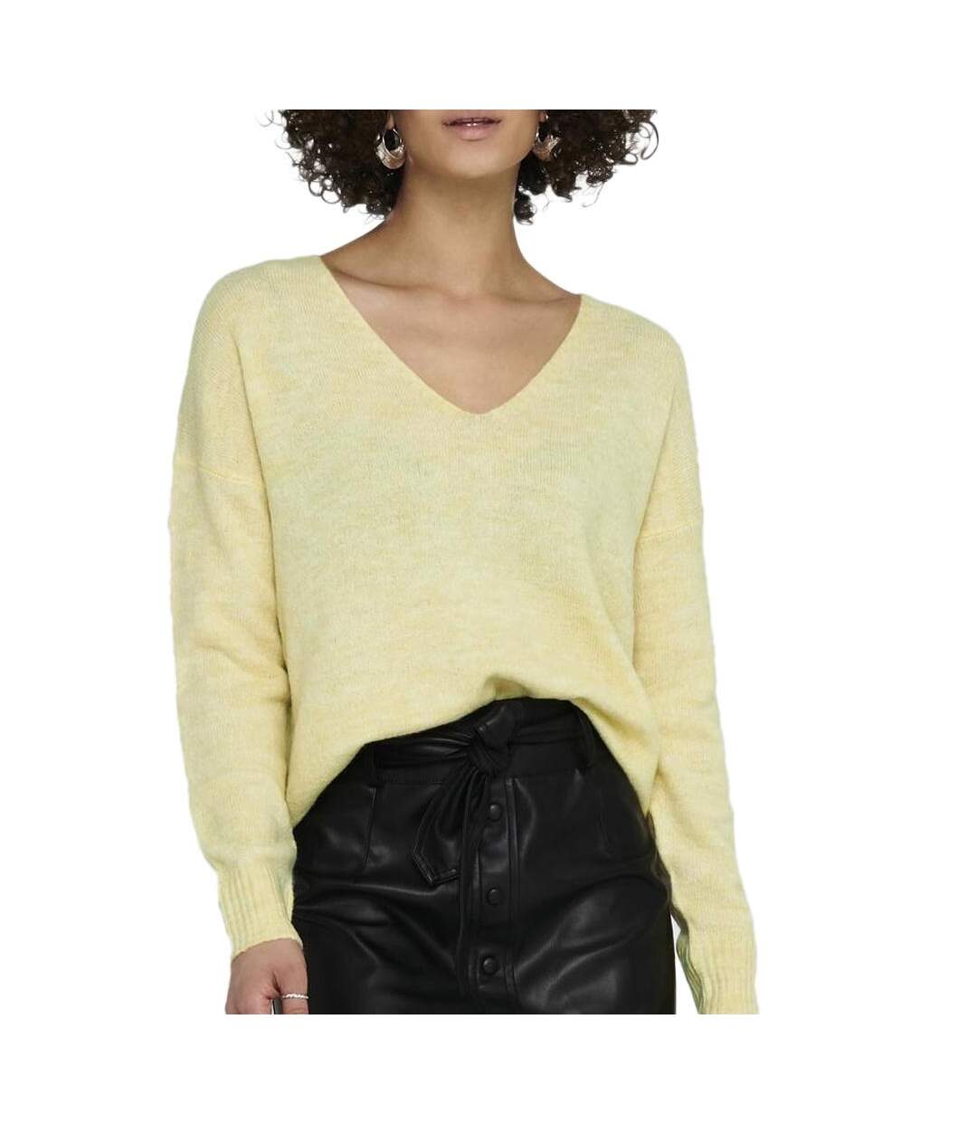 Pull jaune femme jdy elanora-1