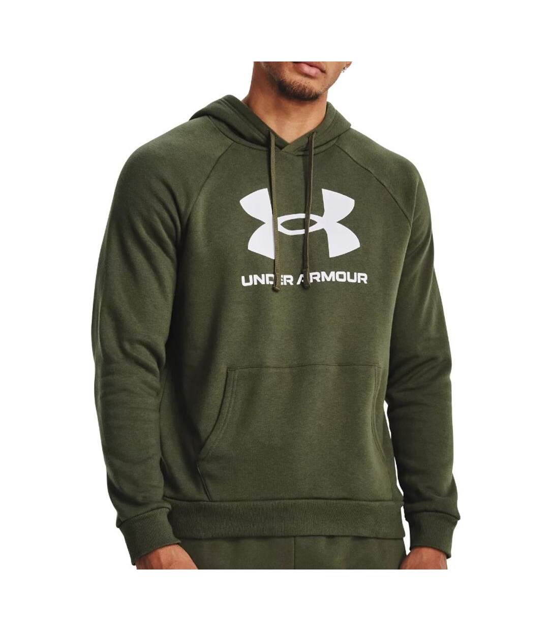 Sweat Capuche Kaki Homme Under Armour Rival Fleece Logo - L-1