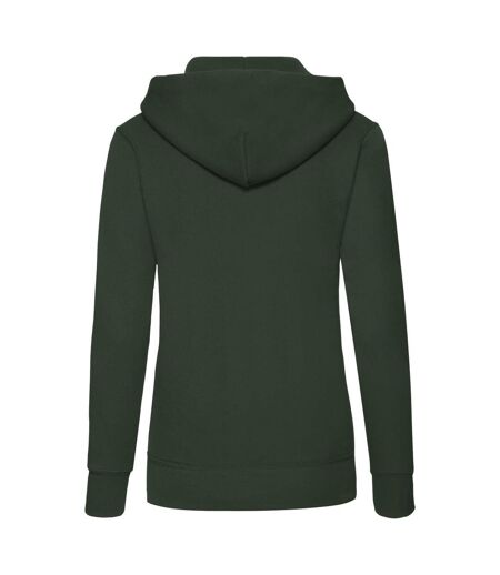 Sweat À Capuche Classic Femme Vert Bouteille Fruit Of The Loom