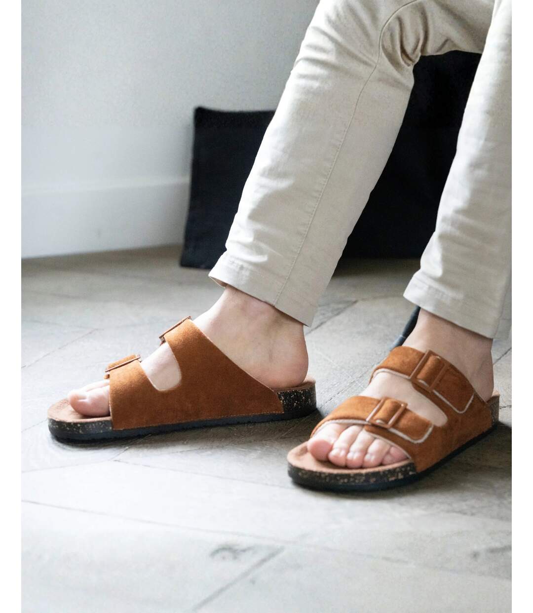 Isotoner Chaussons Mules ouvertes homme ultra confortables-2