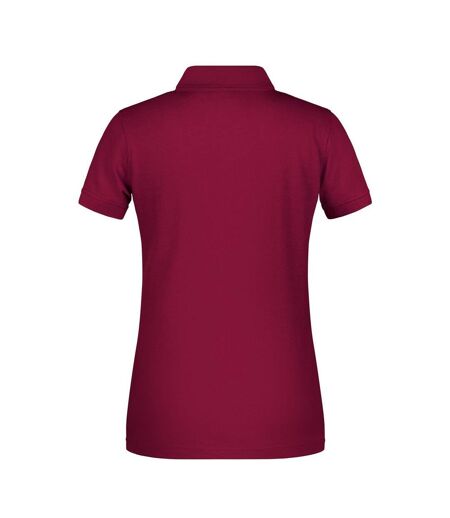 Polo Bio Workwear Femme Bordeaux James And Nicholson