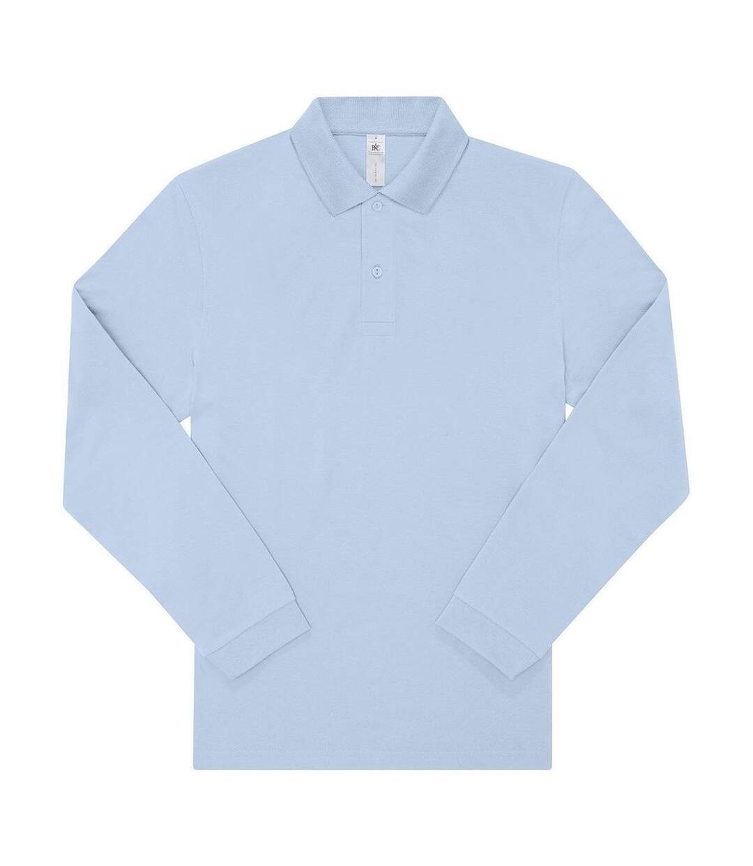 Polo manches longues- Homme - PU425 - bleu blush-1