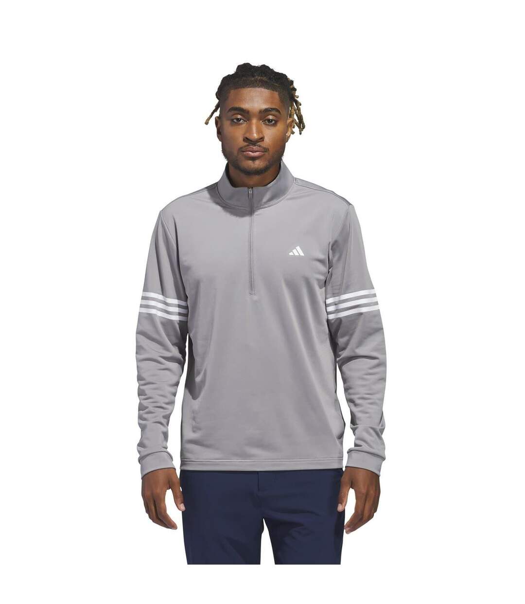 Haut De Survêtement Motif/style 3 Rayures Homme Gris Adidas-1