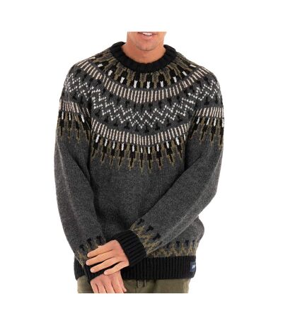 Pull Anthracite Homme Superdry Jacquard Statement