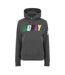 Mens Satin Long-sleeved Hoodie Charcoal Money-1
