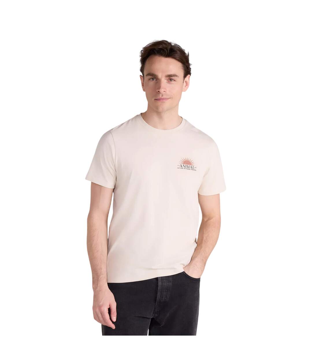 T-shirt Motif/style Lever Du Soleil Homme Beige Foncé Mountain Warehouse-2