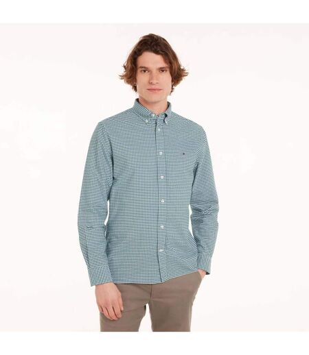Mens Gingham Check Oxford Regular Shirt Green Tommy Hilfiger