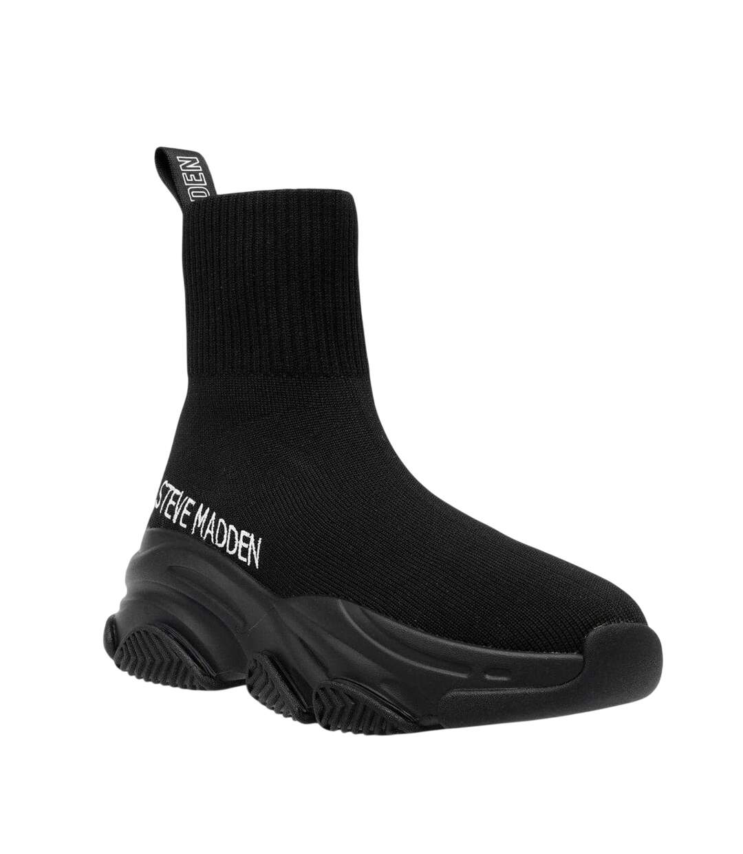 Womens/ladies Knitted Sock Trainers Black Steve Madden-3