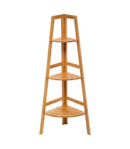 Etagère d'angle 3 niveaux en bambou - Hauteur 103 cm