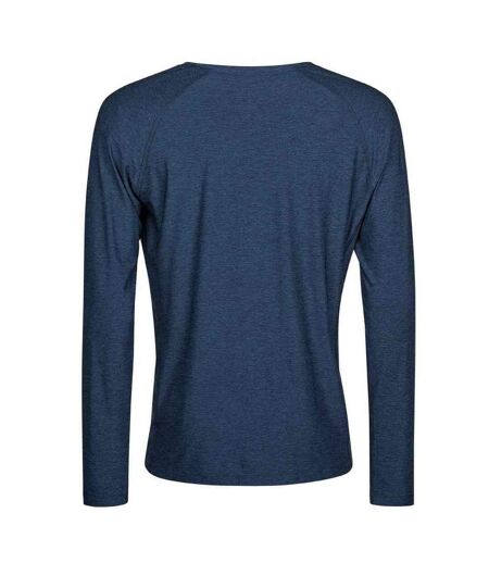 Mens cooldry long-sleeved t-shirt navy melange Tee Jays