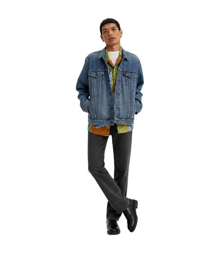 Mens Cotton Denim Long-sleeved Trucker Jacket Sky Blue Levis