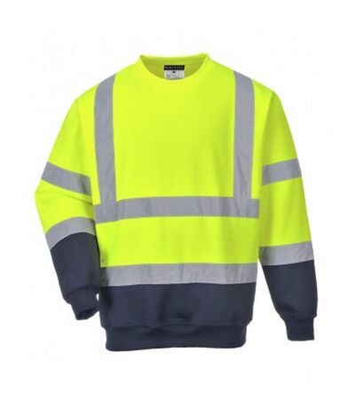 Portwest Mens Hi-Vis Two Tone Sweatshirt (Yellow/Navy) - UTPC3112