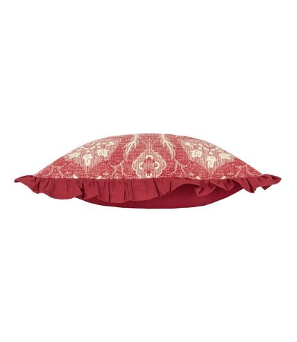 Kirkton pleated floral cushion cover 50cm x 50cm redcurrant Paoletti