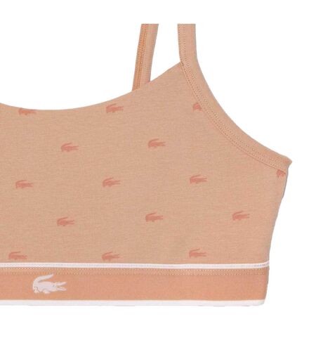 Womens/ladies Logo Cotton Stretch Bralette Pink Lacoste