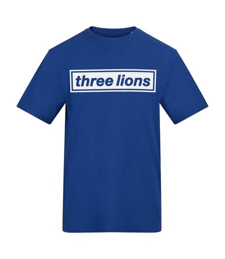 Unisex Adult Three Lions Regular T-shirt Blue England