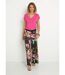 Pantalon large en stretch imprimé fleuri-4