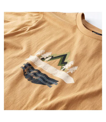Mens Totus Graphic Print Cotton Outdoor T-shirt Orange Hi-Tec