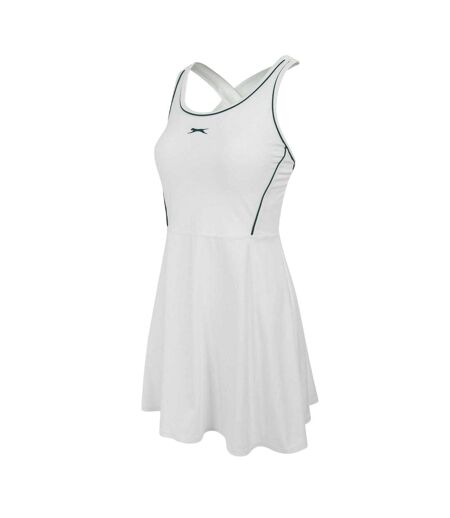 Robe T-shirt Motif/style Évasé Femme Blanc Vert Sombre Slazenger