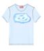 Womens/ladies Glow Logo T-shirt Blue Diesel-2