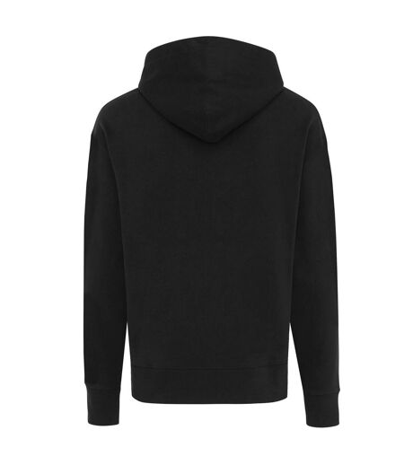 Unisex adult yoho recycled cotton relaxed fit hoodie black Iqoniq
