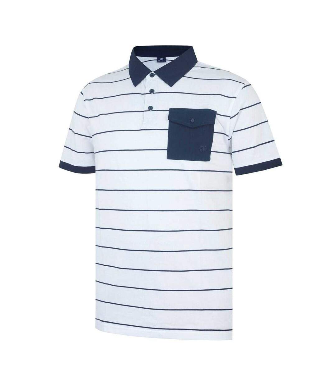 Polo Motif/style À Rayures Homme Blanc Bleu Marine Giorgio-3