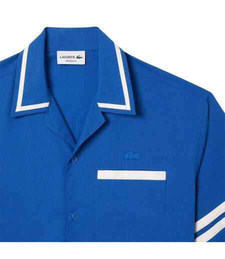 Mens Cotton Twill Relaxed Fit Shirt Blue Lacoste