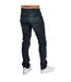 Mens Leather Patch Tapered Jeans Blue Weekend Offender-3