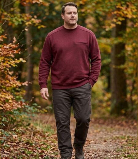 CHALLENGER BULGARE3 — Sweat col rond bordeaux : style raffiné et finitions soignées