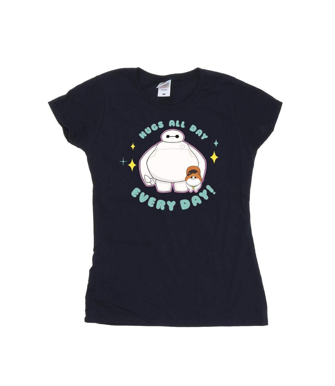 Disney - T-shirt BIG HERO BAYMAX HUGS EVERYDAY - Femme (Bleu marine) - UTBI13407-1