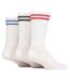 6 Pack Mens White Crew Socks with Stripe - Comfortable Cotton Sport Socks-3