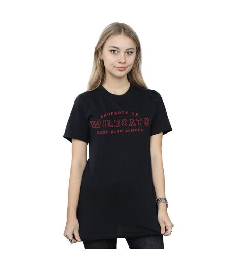 Disney Femme/Les femmes High School Musical The Musical Property Of Wildcats T-Shirt Boyfriend en coton (Noir) - UTBI28237