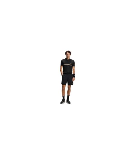 Mens Pl Toc Spin Logo Quarter Zip Polo Shirt Black Boss