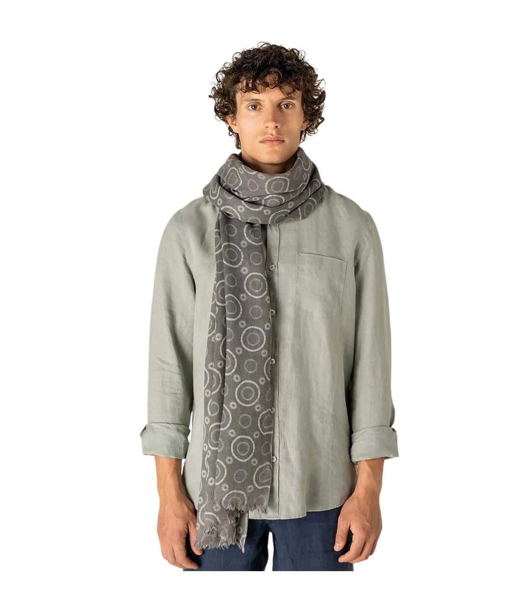 Écharpe Motif/style Cercle Taille Unique Gris Spasso-1