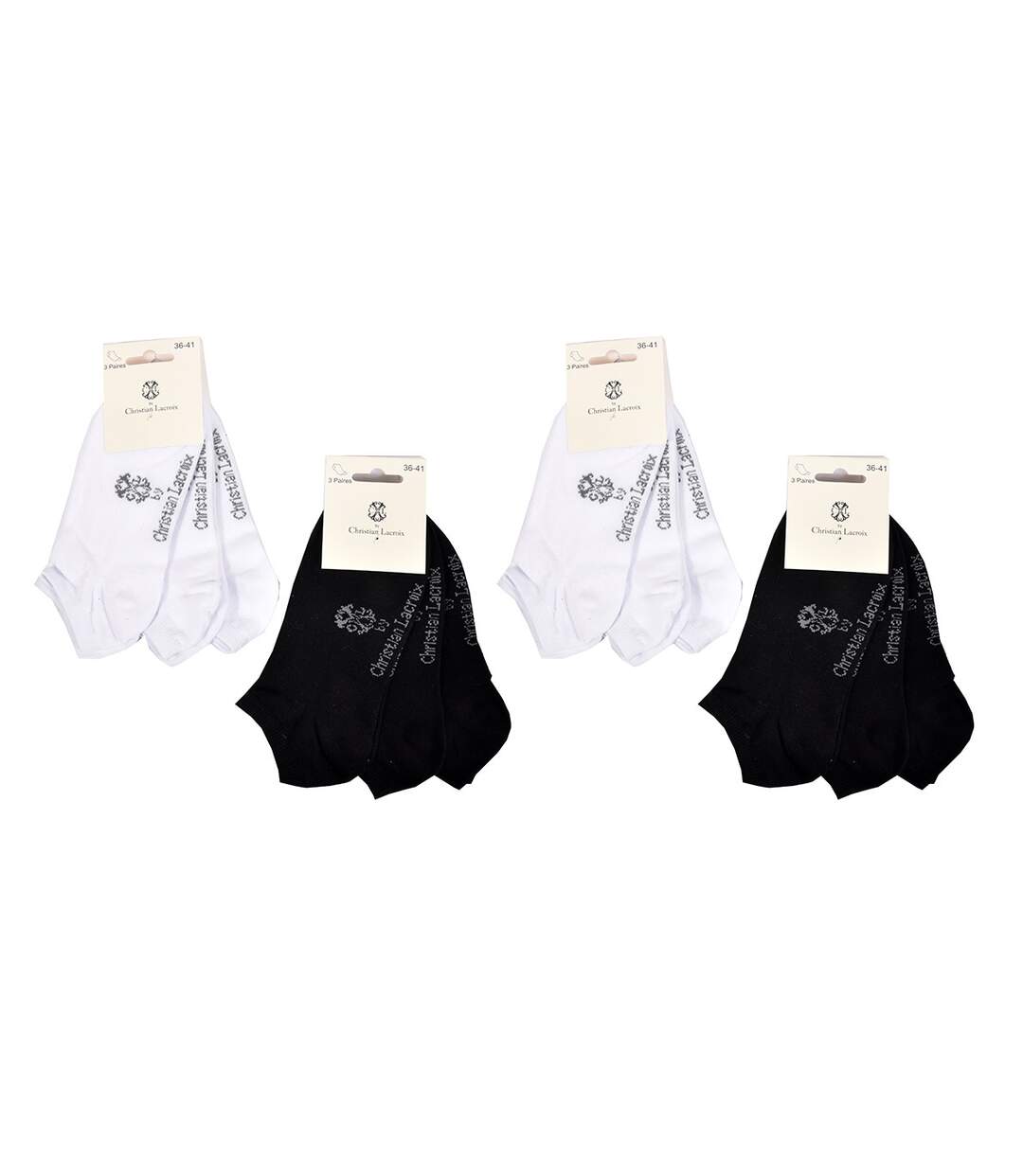 Chaussettes femme CHRISTIAN LACROIX Qualité et Confort-Assortiment modèles photos selon arrivages- Pack de 12 Paires CXL SNEAKER-2