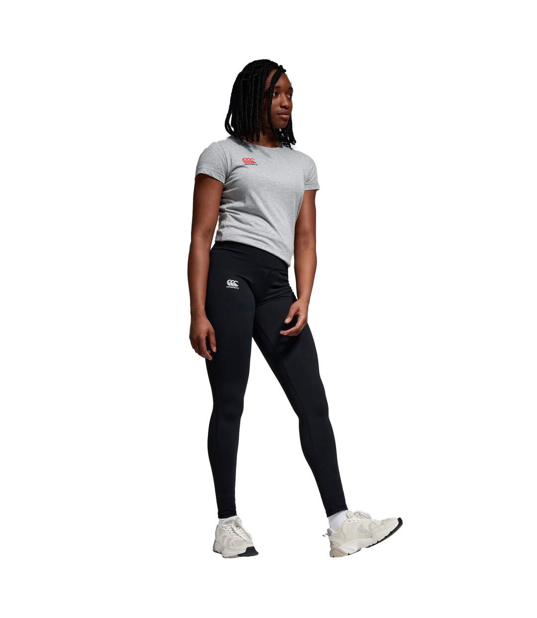 Womens/ladies Vapodri Full Length Leggings Jet Black Canterbury-1