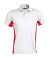 Polo bicolore homme - K232 - blanc - rouge - manches courtes
