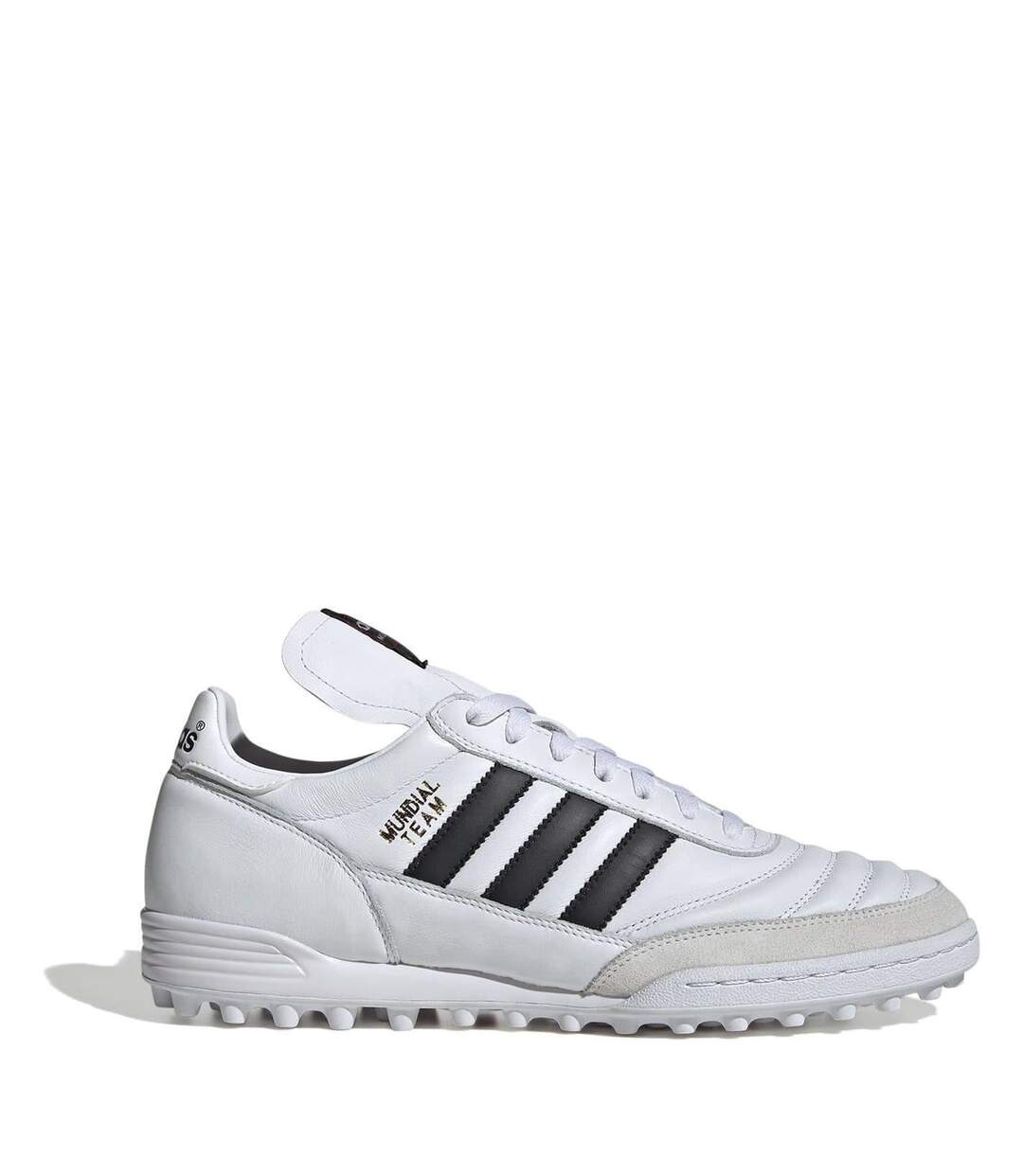 Mens Mundial Team Leather Flat Artificial Ground Football Boots White Black Adidas-1